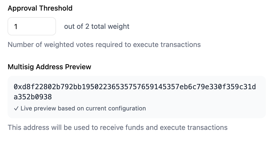 Screenshot showing a multisig preview. Sagat multisig preview